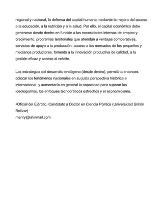 Desarrollo Endogeno Sustentable