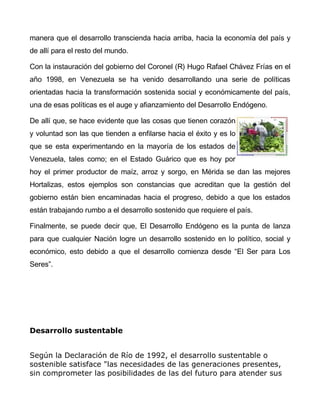 Desarrollo Endogeno Sustentable
