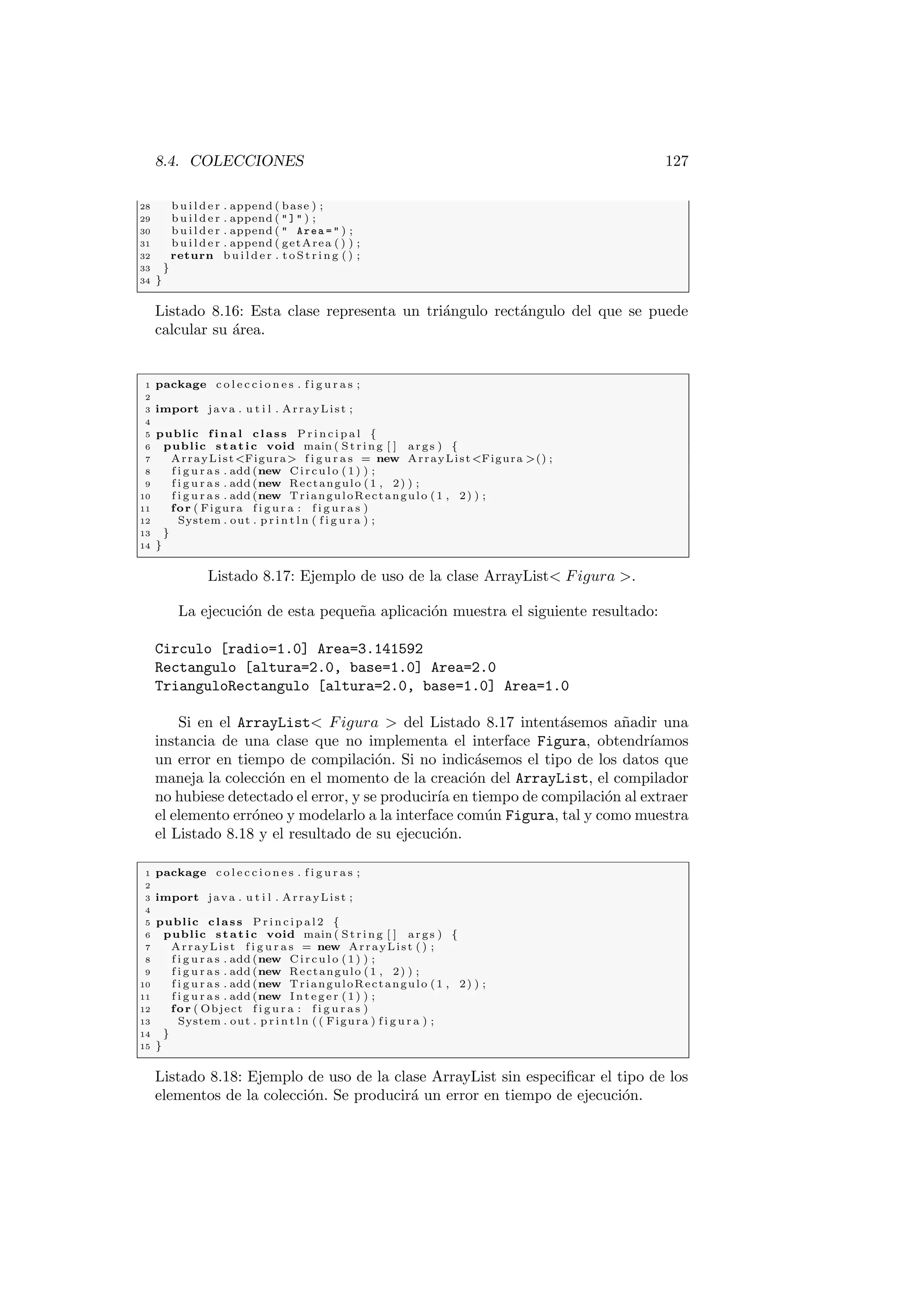 ere. En el captulo 3 dedicado a la herencia veremos que quiere decir 
((compatible)). 
Sintaxis 
Las variables de tipo referencia se declaran de este modo: 
tipoReferencia nombre [ = valor referencia inicial]; 
Ejemplo 1 : Persona persona; 
Ejemplo 2 : Persona persona = new Persona(Oscar, Perez, 123); 
En multiples ocasiones, nos interesa trabajar con mas de un unico valor 
de un determinado tipo, en vez de trabajar con una unica Persona queremos 
trabajar con un grupo de personas. Veamos como podemos declarar conjuntos 
de elementos del mismo tipo en Java. 
2.3.1. Arrays de datos en Java. 
Hasta el momento, hemos aprendido como declarar variables de tipos de datos 
primitivos y de tipos de datos referencia. Esto nos sirve para crear una unica 
variable que contendra bien un tipo de datos primitivo a una referencia a un 
objeto, pero a veces nos interesa poder manejar conjuntos de elementos del 
mismo tipo, por ejemplo, en alguna circunstancia nos puede interesar declarar 
una variable con la que poder acceder a un grupo de 10 enteros o 100 objetos 
de la clase Persona. 
En Java utilizaremos arrays de elementos cuando necesitemos manejar mas 
de un elemento del mismo tipo. Para declarar un array en Java utilizamos los 
corchetes segun la siguiente sintaxis: 
Sintaxis 
Los arrays de tipos primitivos se declaran: 
Ejemplo 1 : int array[]; // Array declarado 
Ejemplo 2 : int arrayEnteros[] = new int[10]; // Array iniciado 
Los arrays de tipos referencia se declaran: 
Ejemplo 3 : Persona grupo[]; // Array declarado 
Ejemplo 4 : Persona grupo = new Persona[10]; // Array iniciado 
Aunque la sintaxis de la declaracion de arrays de tipo primitivo y de tipo 
referencia es la misma, el resultado es radicalmente distinto en los dos casos. 
 