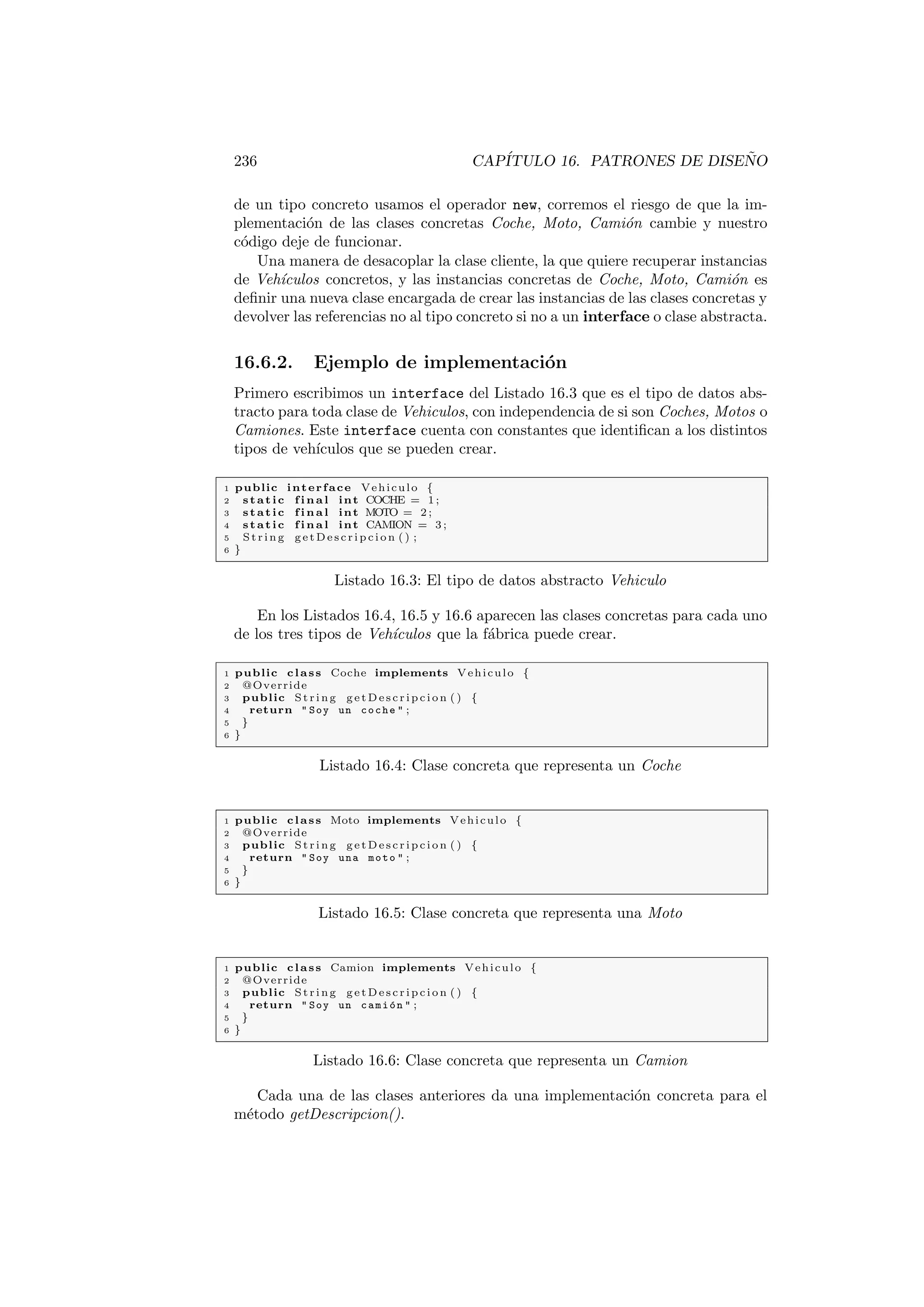 cador de acceso, por ejemplo, en el caso del Lista-do 
3.2.2 posemos de 