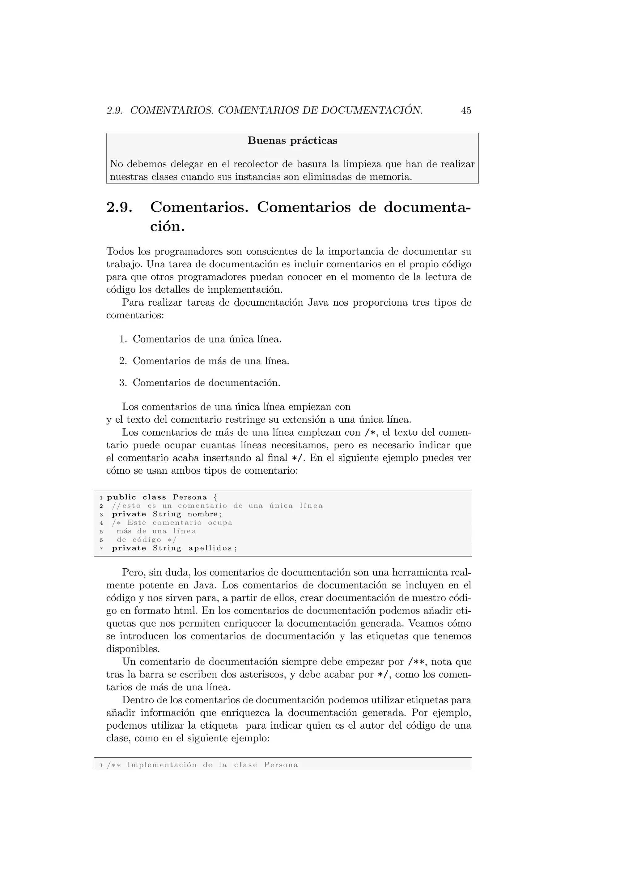 1.3. EL ENTORNO DE DESARROLLO INTEGRADO ECLIPSE 19 
Figura 1.5: Creacion de una nueva clase Java en Eclipse. 
ese icono en la barra de herramientas. 
Al seleccionar esta opcion, se abrira la nueva ventana mostrada en la Figura 
1.5. En esta ventana vamos a introducir tres piezas de informacion: 
Un nombre de paquete en minusculas (en el Captulo 3 conoceras con 
detalle el signi 