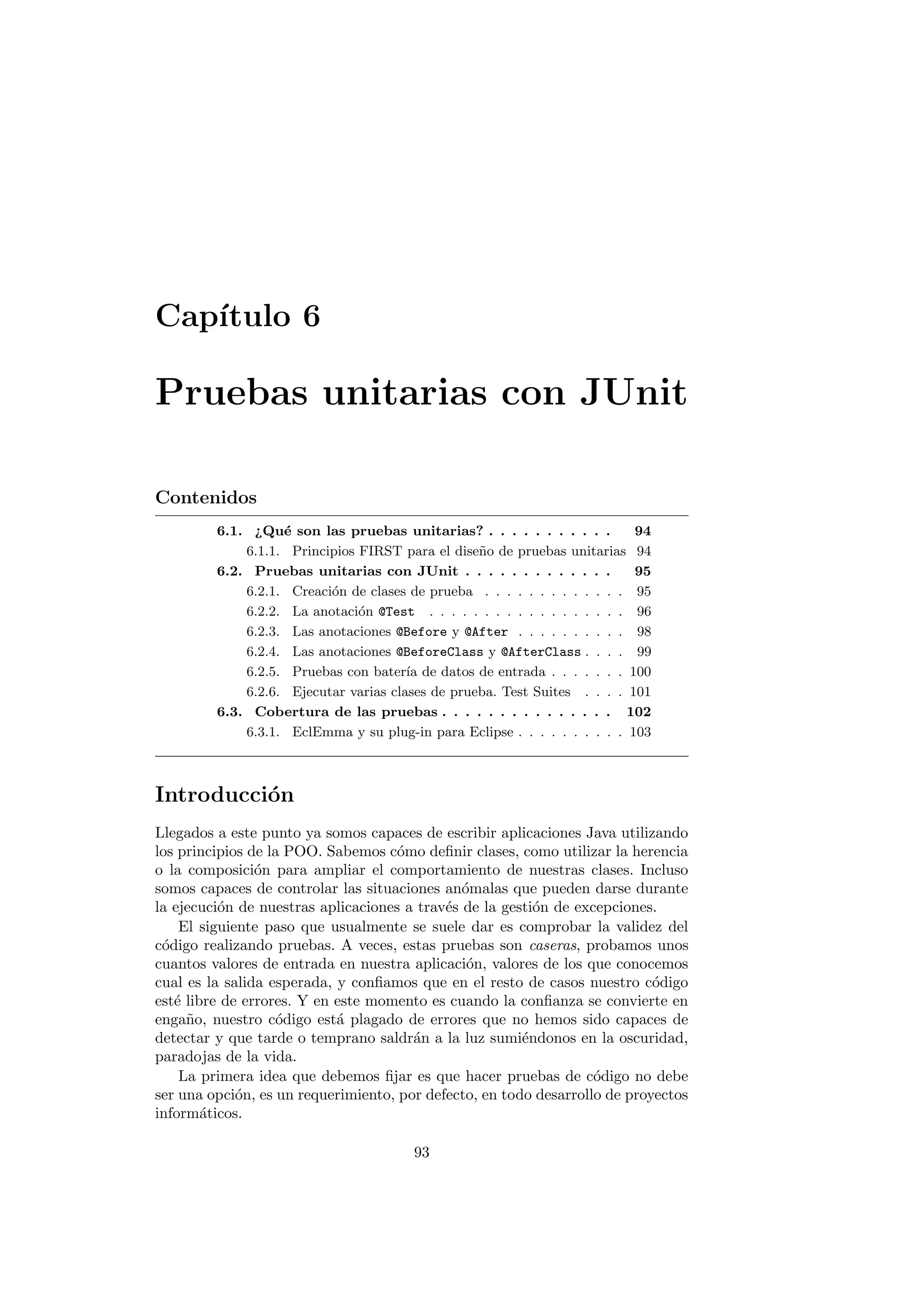cacion, si un metodo devuelve el valor de un atributo 
empieza por la palabra inglesa get, de ah que hayamos escrito getNombre(). 
Con lo que ya hemos visto, es sencillo escribir dos nuevos metodo que de-vuelvan 
los apellidos y el numero de telefono de una Persona. Aqu tienes el 
codigo de la clase: 
1 clas s Persona f 
2 St r ing nombre ; 
3 St r ing a p e l l i d o s ; 
4 St r ing t e l e f o n o ; 
5 
6 St r ing getPer sona ( ) f 
7 return nombre ; 
8 g 
9 
10 St r ing g e tAp e l l i d o s ( ) f 
11 return a p e l l i d o s ; 
12 g 
13 
14 St r ing g e tTe l e f ono ( ) f 
15 return t e l e f o n o ; 
16 g 
17 g 
Listado 2.1: Codigo de la clase Persona 
De nuevo, fjate que si un metodo no recibe argumentos su lista de argu-mentos 
esta vaca. Pero si un metodo no devuelve ningun parametro, hay que 
indicarlo explcitamente utilizando la palabra reservada void. Por ejemplo, el 
siguiente metodo no devuelve ningun valor: 
1 void nada ( ) f 
2 // Codigo de l metodo 
3 g 
En muchas ocasiones resulta interesante poder modi 