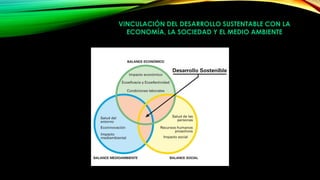 VINCULACIÓN DEL DESARROLLO SUSTENTABLE CON LA
ECONOMÍA, LA SOCIEDAD Y EL MEDIO AMBIENTE
 