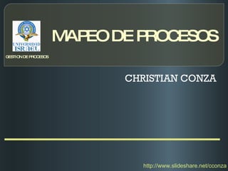 MAPEO DE PROCESOS CHRISTIAN CONZA GESTION DE PROCESOS http://www.slideshare.net/cconza 
