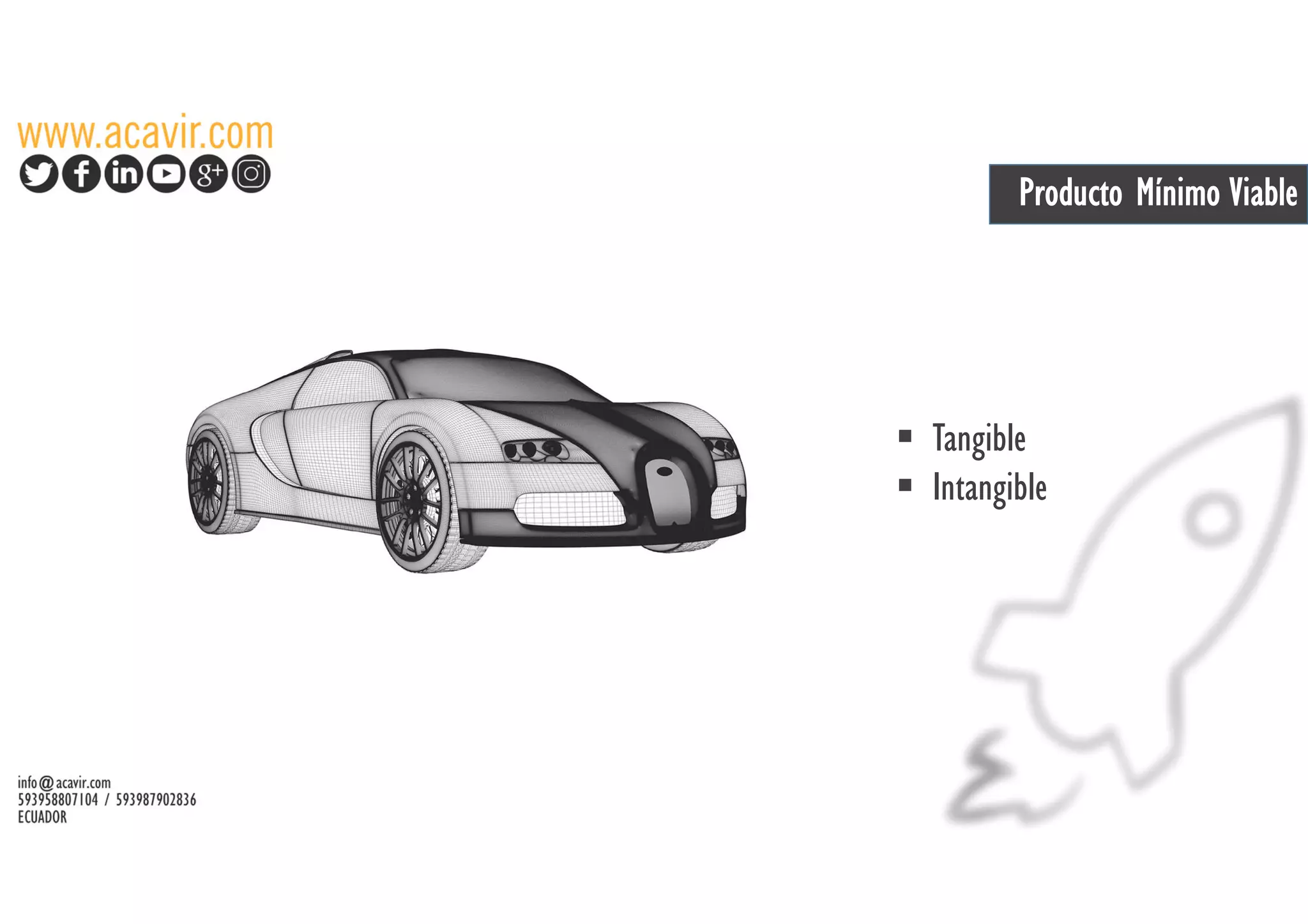 Producto Mínimo Viable
Tangible
Intangible