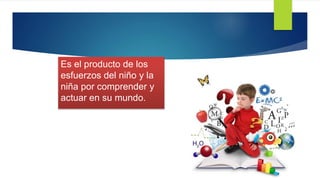Es el producto de los
esfuerzos del niño y la
niña por comprender y
actuar en su mundo.
 