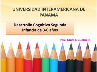 UNIVERSIDAD INTERAMERICANA DE
PANAMÁ
Desarrollo Cognitivo Segunda
Infancia de 3-6 años
 