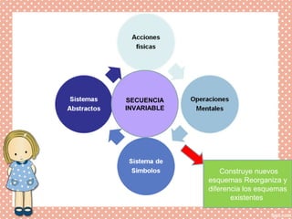 SECUENCIA
INVARIABLE
Construye nuevos
esquemas Reorganiza y
diferencia los esquemas
existentes
 