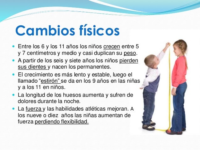 Resultado de imagen para desarrollo fisico 6-12 años