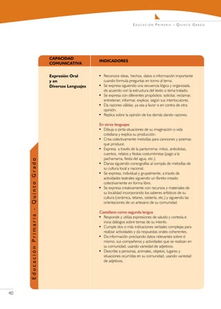 Educación Primaria - Quinto Grado




40
 