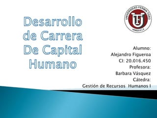 Alumno:
             Alejandro Figueroa
                 CI: 20.016.450
                      Profesora:
               Barbara Vásquez
                        Cátedra:
Gestión de Recursos Humanos I
 