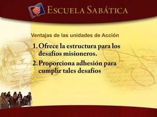 “En la escuela sabática hay también mucho que hacer en cuanto a dar a comprender a la gente su obligación, e inducirla a hacer su parte. Dios la llama a trabajar para él, y los pastores deberían dirigir sus esfuerzos.” Consejos sobre la obra de la Escuela Sabática, Pág. 206