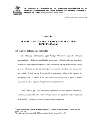 Desarrollo de colecciones en bibliotecas especializadas | PDF