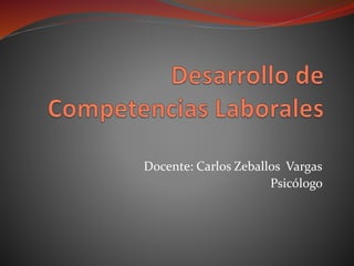 Docente: Carlos Zeballos Vargas
Psicólogo
 