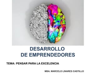 DESARROLLO
DE EMPRENDEDORES
TEMA: PENSAR PARA LA EXCELENCIA
MBA. MARCELO LINARES CASTILLO
 