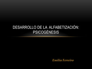 Emilia Ferreiro DESARROLLO DE LA  ALFABETIZACIÓN: PSICOGÉNESIS 