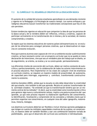 Desarrollo de la creatividad en la escuela | PDF