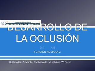   
FUNCIÓN HUMANA V. 
C. Ordoñez, A. Murillo, CM Acevedo, M. Urbiñes, W. Perea 
 