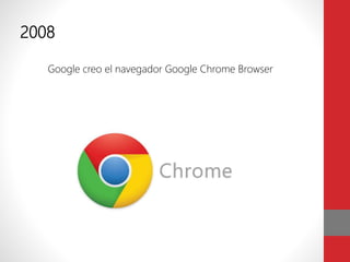 2008
Google creo el navegador Google Chrome Browser
 