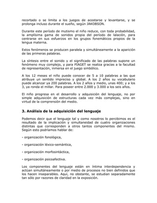 Desarrollo del lenguaje