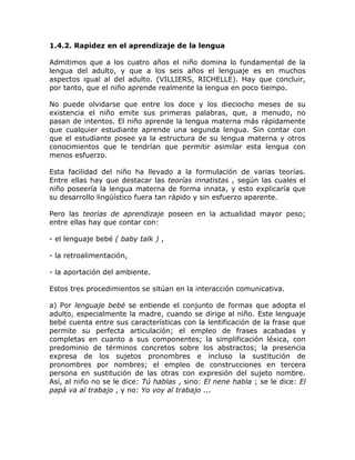 Desarrollo del lenguaje
