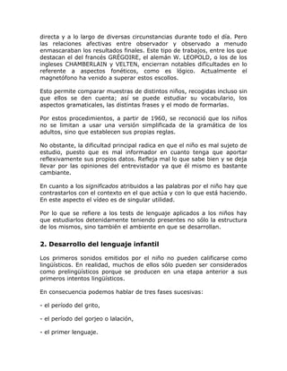 Desarrollo del lenguaje