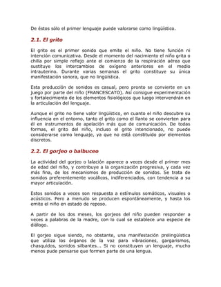 Desarrollo del lenguaje