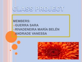 CLASS PROJECTMEMBERS:GUERRA SARA