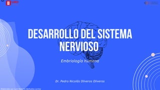 DESARROLLO del sistema
Nervioso
Embriología humana
Dr. Pedro Nicolás Oliveros Oliveros
Elaborado por Luis Roberto Bañuelos Lerma
 
