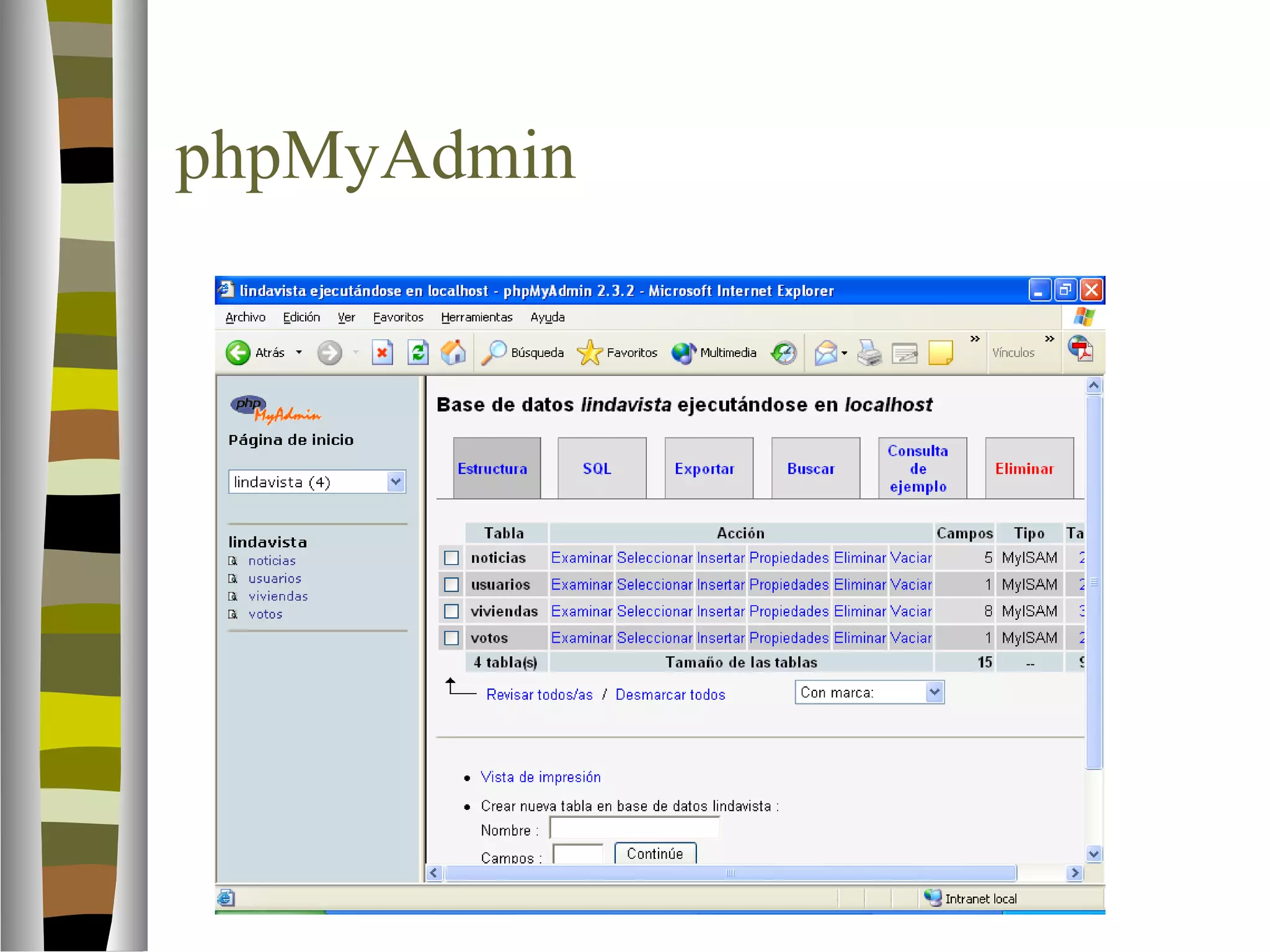 phpMyAdmin 
 