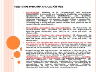 REQUISITOS PARA UNA APLICACIÓN WEB
 