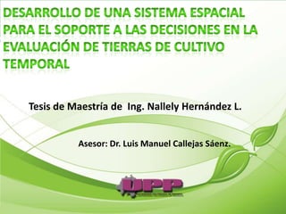 Tesis de Maestría de Ing. Nallely Hernández L.


          Asesor: Dr. Luis Manuel Callejas Sáenz.
 