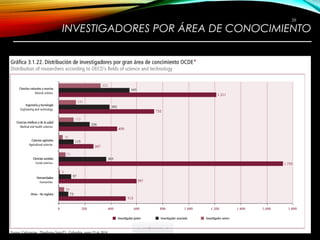 INVESTIGADORES POR ÁREA DE CONOCIMIENTO
————————————————————————
20
 