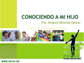 CONOCIENDO A MI HIJO WWW.PEIAC.ORG 