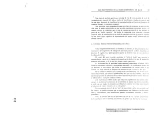 1-'
" 

( 

LOS CONTENIDOS DE LA EDUCACiÓN FíSICA DE BASE (,5
Este tipo de pruebas apunta una v¡¡riedad de vías de ~:Jro.~il11ación ~I nivel dc
reconocimiento corporal del niiío ¡¡ través de los diferelllcs ~st:ldios evolutivos por
los que pasa, de maniriesto la conceplUalización aJl:eriorlllcl1te expuesta <1<:
esquema, imagen y conciencia corpural.
Son ejercicios cuya t~nfl1nrnh:tl·íñf1 pone en relieve la existencia ele ulla c()rro:I;"
eión ellfre el modo canlCtcrístico en que un niiio e,~pcrimenta su cuerpo, ,,, Y') ' el
Ilumdo c,'terior, y evidencian t¡úe el tipo de conciencia corroral de una persona es
p;lrte de su "es¡ilo cogIlÍfil'{/', De hecho, la .:unjunción er,trt:' esquema e
cmporal, h'Jcia la consecución de un nivel de conciencia cre...icnte y po.,itiv;¡, léqlllefl'
de lJna fuerte c:lrga cugnitiva de representación dd propiu cuerpo, elil'erenciada del
mundo ex tcrior.
a. Actividad TtÍllico-l'ustural-Ortocst:ítÍl:'. (¡:r.I',O.)
Todo componamicnlo lTlotor se m~nificsl:t en función uel fUllcionalllicllIll nell'
rol1mscular del onzani,mo. El trabajo de llCtil'iI/u(/ {)(),IflIl'l1l, Wlllbiéll elllcndid;1 ell
lénllillns de y ajuste pU$lur;d, supolle UII demento clave de Iral;lInielllo el1
la educaci6n física,
El estado de! el "tehin de rumio" '1"C ,usteill.l 1;
ud cuerpo en Sil
IH¡m.llia slIhyaccllIe, y de la cual nO
La denominación de aClí,'idad ¡úllíCIJ-posl!/rat orlfll,,¡lÍfiw (
rcline los dementos ¡o/liádad y {JOS/IIralidad ~úccuadus :J la cqu;libra¡;ión prop;" dd
SCI llullano: Ja tlf't¡JCJl,ilic'(/, t¡lIC údine el 1ll:JlIléllimielllo ,'el cuerpo so!>re el eje
ver!u.:''¡ COIl hase reducida al polígono úe SIIstcnt;rc'ión (¡dC l1.al<,;rll los d,,, IJlC';
Dicha cOlHlicilill illlplic;¡ que 1.'1 cuerpo oscik COlIst;¡IIICIIICIIIC, COIl lo ClI,'¡ rC"el
¡il!lns dircct;lIlu:ntr: a 1;1 idea lir: cquilihr:lI:itill. idea que 1I.ly quc ClllCIHkr :' 1r;1I;1I ,'1)
lIu~sllll'; pmgranws do.: cduc;¡ci,)n rlsic;¡ como C;¡P¡I,Ü;¡L'iúll perr'cpli'o 111UII il. inlll'lCfll<:
e illdi,oc'i;¡bk a cu;¡]quicr conducl;¡ motriz,
¡si. D;¡ FOll:;(<.:a í 19:)5) rcc"ka que "una Illal;¡ cquilibracÍl'lIl trae COflH) elJlISe'
(ucnci" la p':nlida de la cUfll:iéllci;¡ de la l1Iovilidad de :d¡;UlIll r:~,1I1,1I1!l cl)ll'"r;t!c..
a Iravés de una rigidez o paralonía que dilícu!t~ la corrcc'I;~ 1110vilid"d P;ILI intc!,r;1r
el csl'ttcrzn dc varios rmbl'ul"s en IJlI solo punto"
I~:; I'ccc'SalllC'lltc a través de los "test" de inlllo'ilid;¡d C"" lo, ojos ccrr;lr!,,'; qll':
lJ;¡ FO!1scc;t Ita podido constatar que las
r¡lIcs y "c,rihul¡rrcs, qu..: m;¡nifiestan
posleriores.
¡llIc'S de abort!:,r con may()f cada uno dc 1,), ;",pecto COIll[lOIlCllIC
dc 1:1 rCfula,;()11 (¡íllleo·postural preSCI1(:JIllOS un qur: illlll'tra Sil cn,:r;lll;lIl"
¡b'.
&.ii'
~
Digitalizado por: I.S.C. Hèctor Alberto Turrubiartes Cerino
hturrubiartes@beceneslp.edu.mx
 