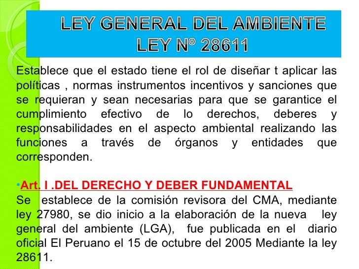 Resultado de imagen para LEYES SOBRE EL CUIDADO DEL PLANETA EN EL PERU