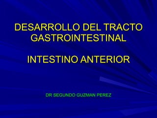 DESARROLLO DEL TRACTO GASTROINTESTINAL INTESTINO ANTERIOR DR SEGUNDO GUZMAN PEREZ 