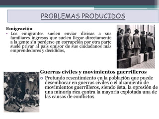 CAUSASEl colonialismoLas naciones tecnológicamente más avanzadas consiguieron imponerse con cierta facilidad a las demás y utilizarlas para su propio beneficio.Cuando las colonias lograron su independencia política, continuaron manteniendo su dependencia económica, financiera y técnica con el país que la había colonizado 