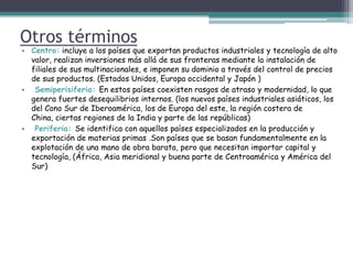 EFECTOS POSITIVOSMínima contaminación atmosféricaEl empleo de biocombustibles como la leña o la biomasa permiten a las naciones subdesarrolladas presentar los niveles de anhídrido carbónico emitido más bajos del Planeta. Además la utilización de la energía solarMáxima reutilización de los recursosLa escasez de productos manufacturados los hace muy valiosos y no suelen tirarse o abandonarse si no son del todo inserviblessubdesarrollo peruanoTrae consigo diferentes tipos de consecuencias, las económicas que abarcan los bajos ingresos del país y una gran dificultad para la creación de microempresas. Por otro lado, se encuentran las consecuencias sociales como la disminución de empleos en el ámbito profesional y el déficit de los proyectos para los pueblos jóvenes.Esto es lamentable porque, remitiéndonos a la historia del Perú de los últimos cien años, casi todos los Presidentes que nos gobernaron buscaron reducir la pobreza precisamente a través de políticas intervencionistas y populistas, sin lograr beneficio alguno 