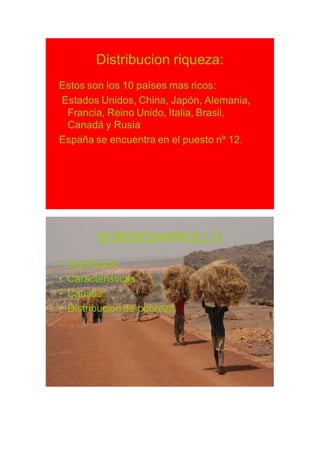 Desarrollo y subdesarrollo