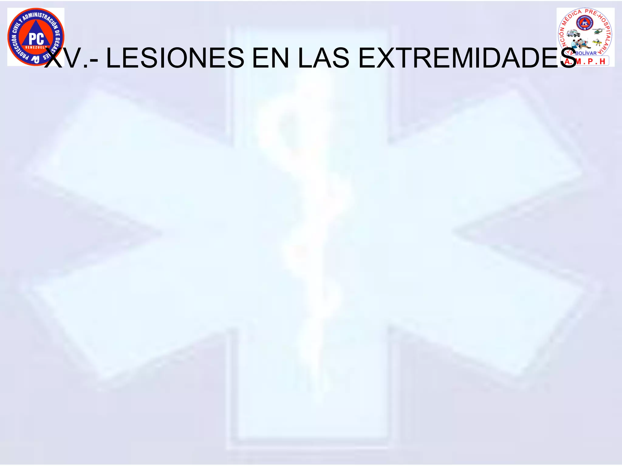 XV.- LESIONES EN LAS EXTREMIDADES
 