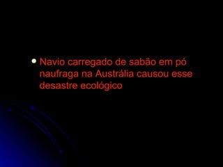 Navio carregado de sabão em pó  naufraga na Austrália causou esse desastre ecológico 