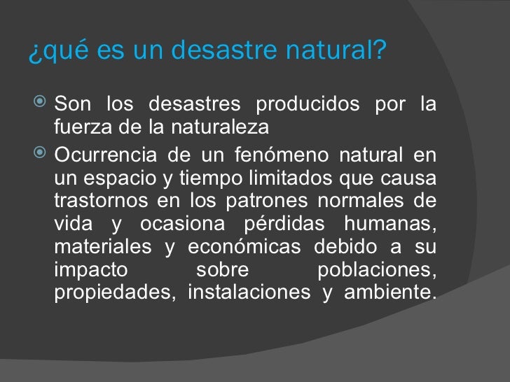 Desastres naturales
