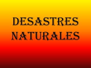DESASTRES
NATURALES

 