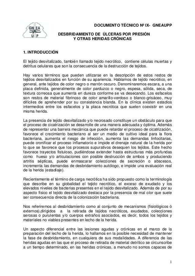 Desbridamiento De Ulceras Por Presion Y Otras Heridas Cronicas - 