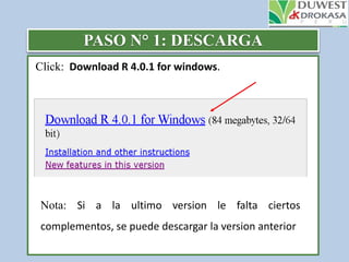 Simmer R Cran Descarga e instalación del programa r-cran | PPTX