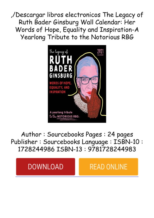,/Descargar libros electronicos The Legacy of Ruth Bader Ginsburg Wall