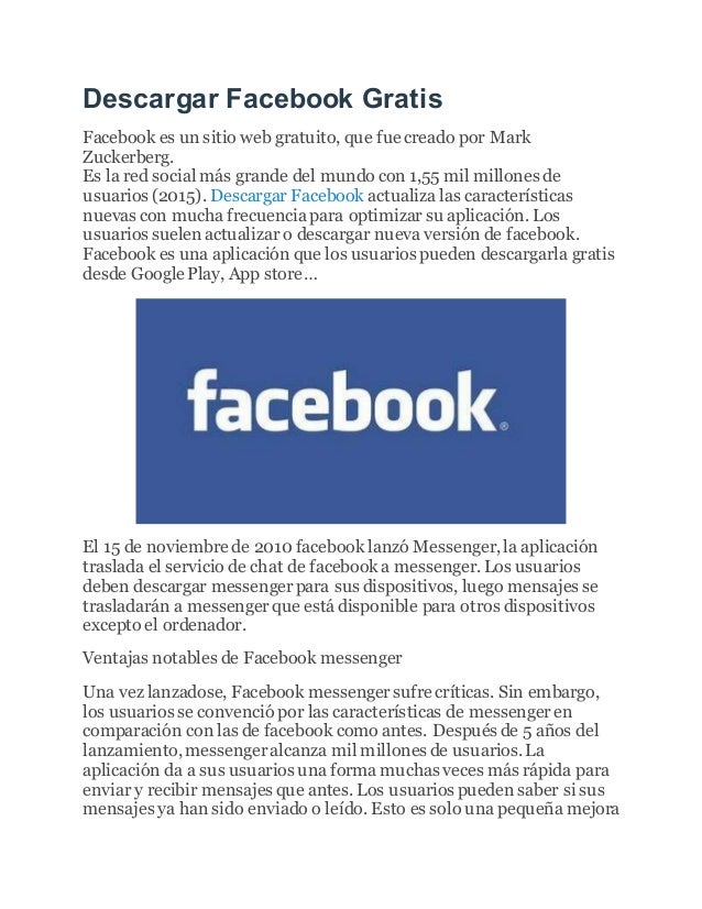 Descargar Facebook Gratis