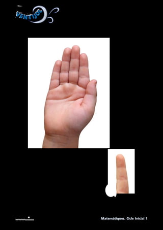 VEN T IJO
L
VEN T IJO
L
Matemàtiques. Cicle Inicial 1
UNITAT 2. Imatges de la mà oberta, la mà tancada i el
dit índex per retallar.
 