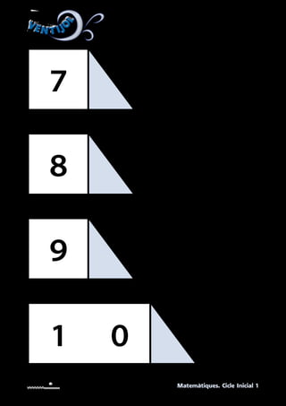 VEN T IJO
L
VEN T IJO
L
Matemàtiques. Cicle Inicial 1
UNITAT 5. Targetes per retallar i representar les unitats
i les desenes.
7
8
9
01
 